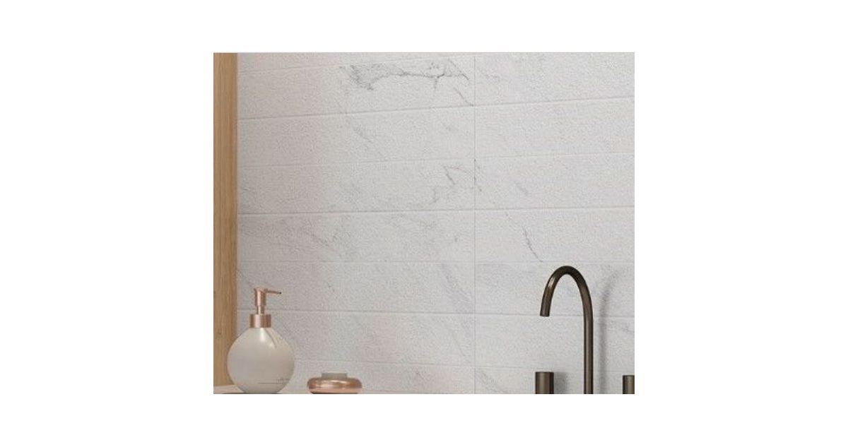 20x60 Tandem Blanco Mate matt Dekor márványos fali csempe - MetrocsempeShop