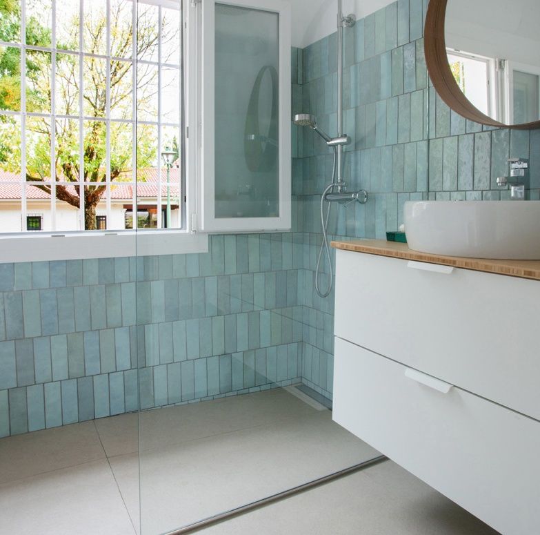 EQUIPE ARTISAN AQUA türkizkék fürdőszoba csempe EQUIPE ARTISAN AQUA türkizkék fürdőszoba csempe