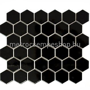 Csempe Hexagon nagy fekete fényes