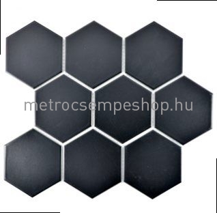 Fekete szatén-matt "M" hálós HEXAGON mozaik