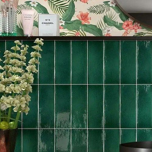 7,5x23 VERMONT MALACHIT Green zöld fürdőszoba Vintage csempe
