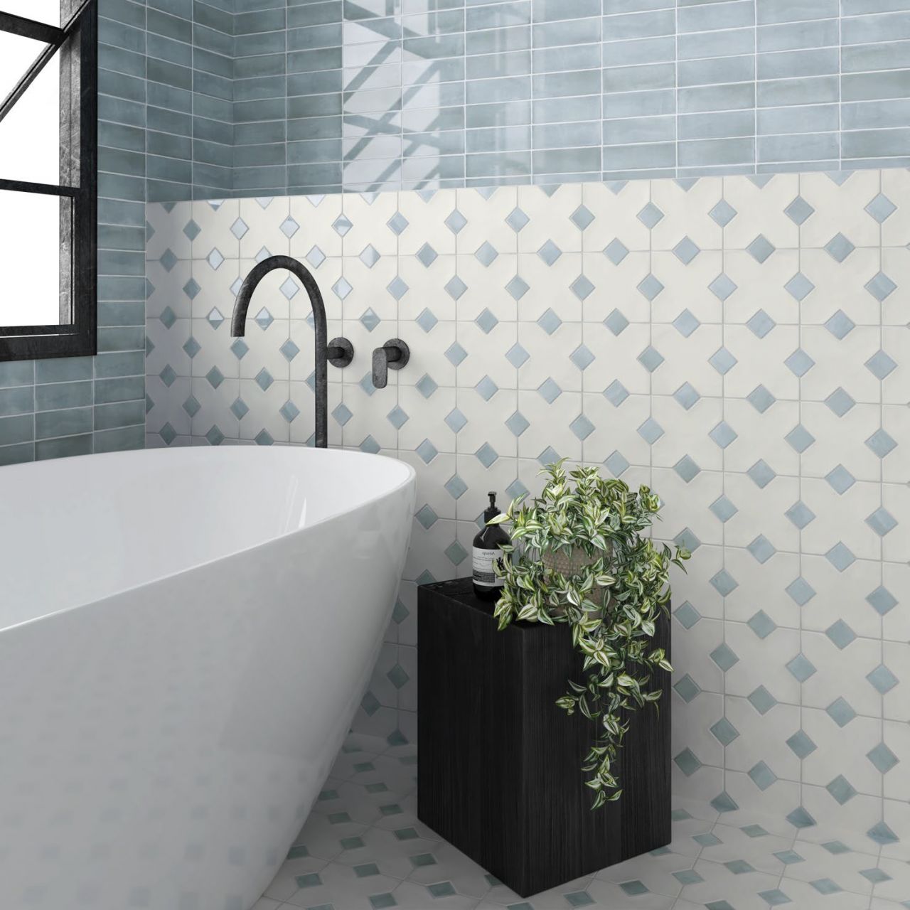 EQUIPE KASBAH BONE & BLUE GRASS fürdőszoba interior