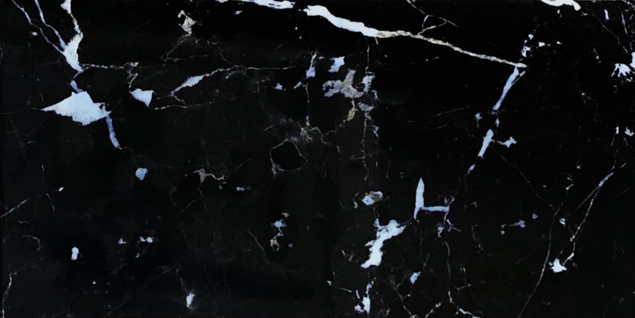30x60 ST Carrara Negro márványos fényes fekete falburkolat -Csempe