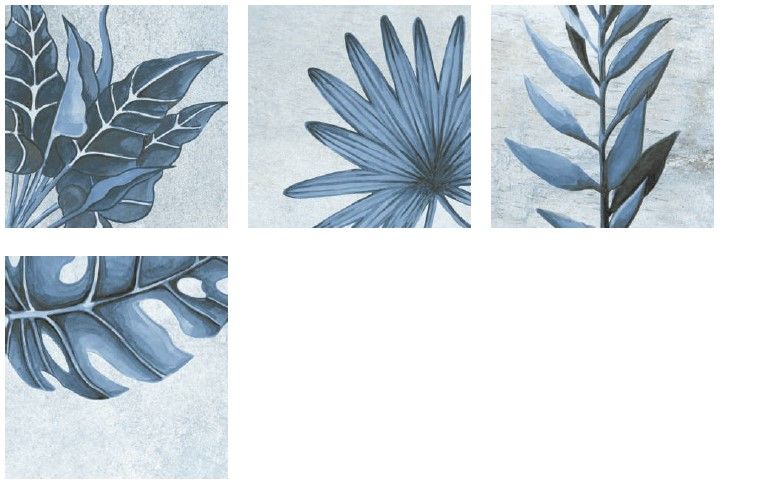 25x25 Co Botanic Sapphire kék mintás matt design járólap és csempe