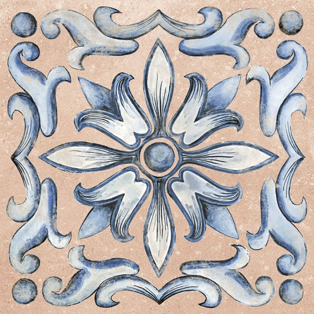 25x25 Co Aspdin Cotto Dekor terrakotta matt dekor mintás tónusos járólap és csempe
