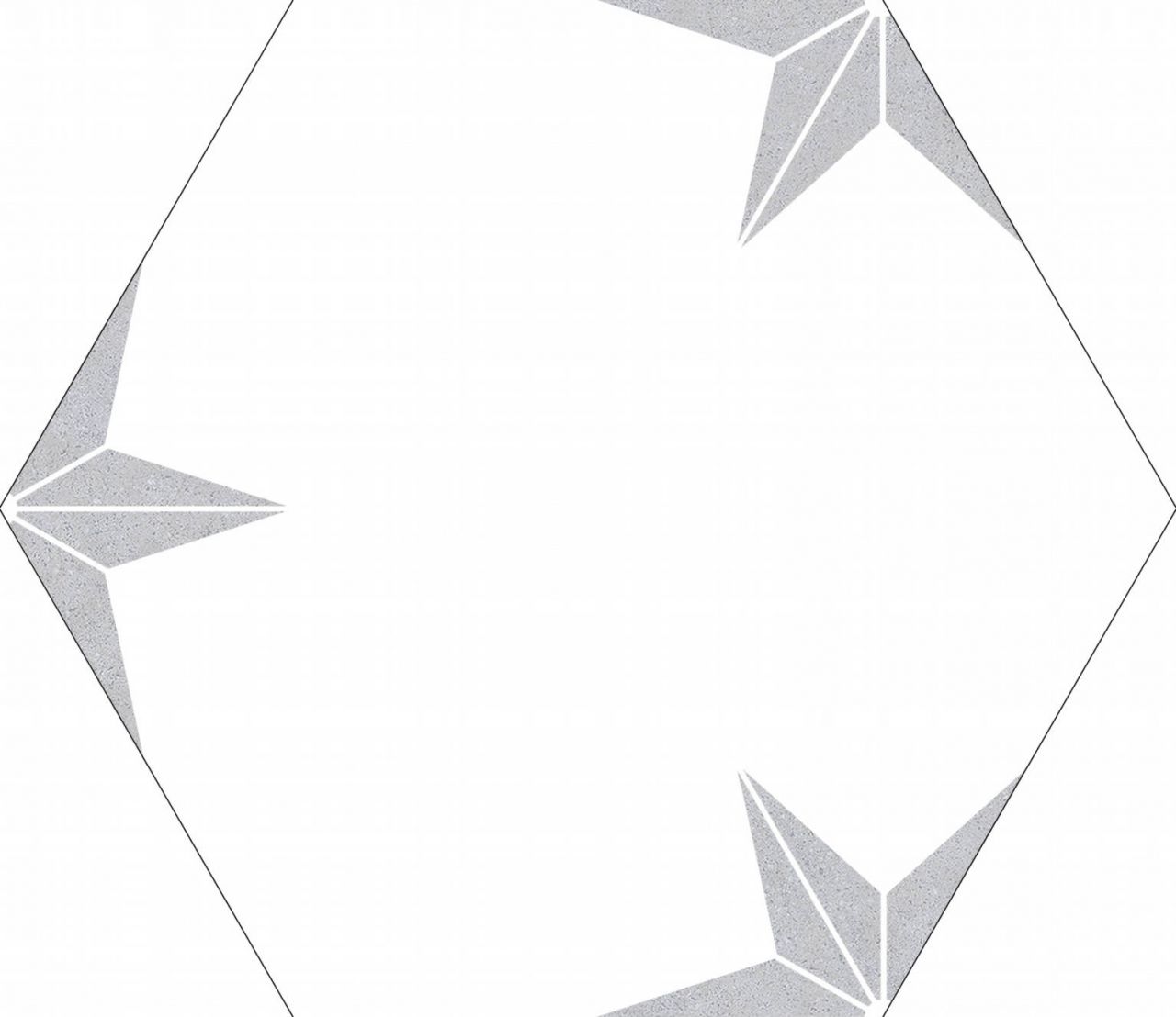 22x25 Co Stella Silver Hexagon szürke csillag mintás design dekor járólap és csempe