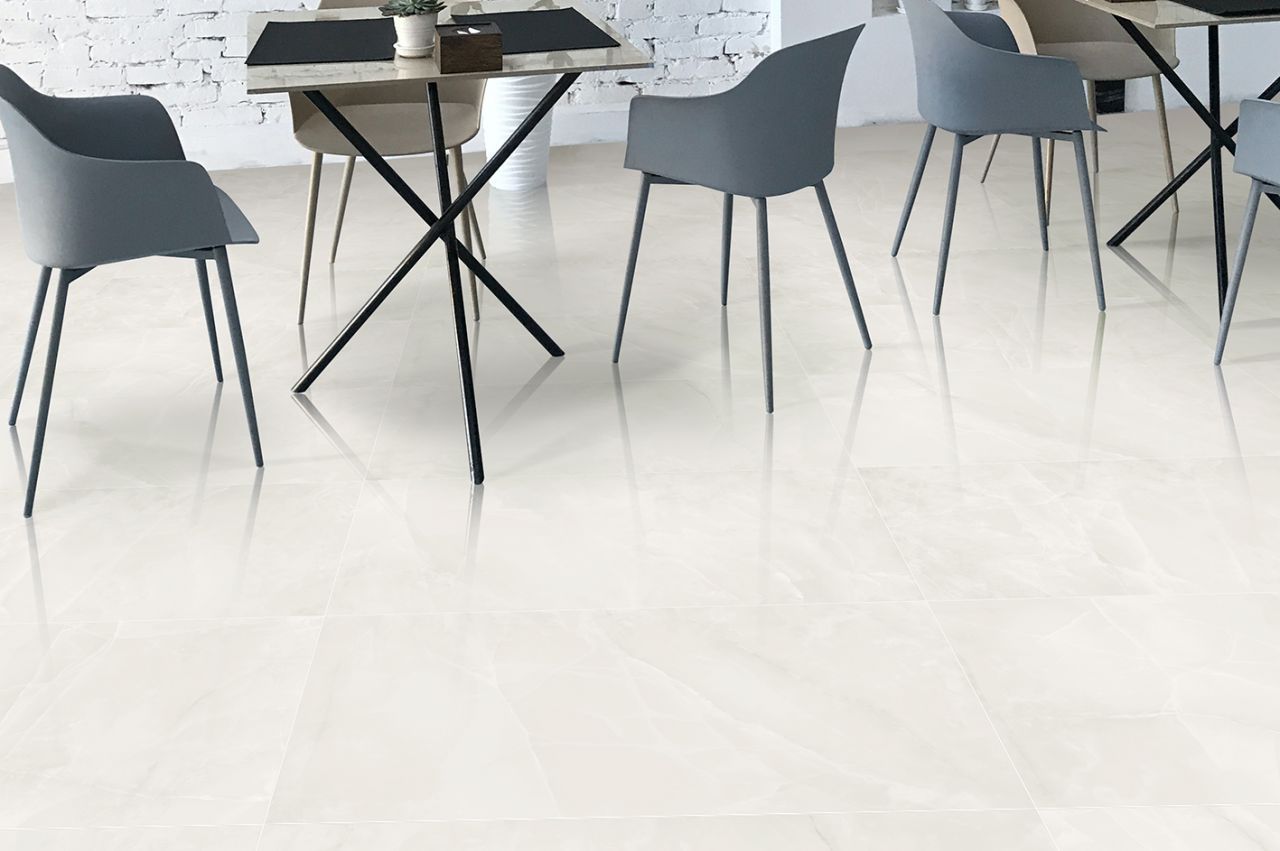 59x59 MO Onix Beige bézs fényes onyx hatású járólap