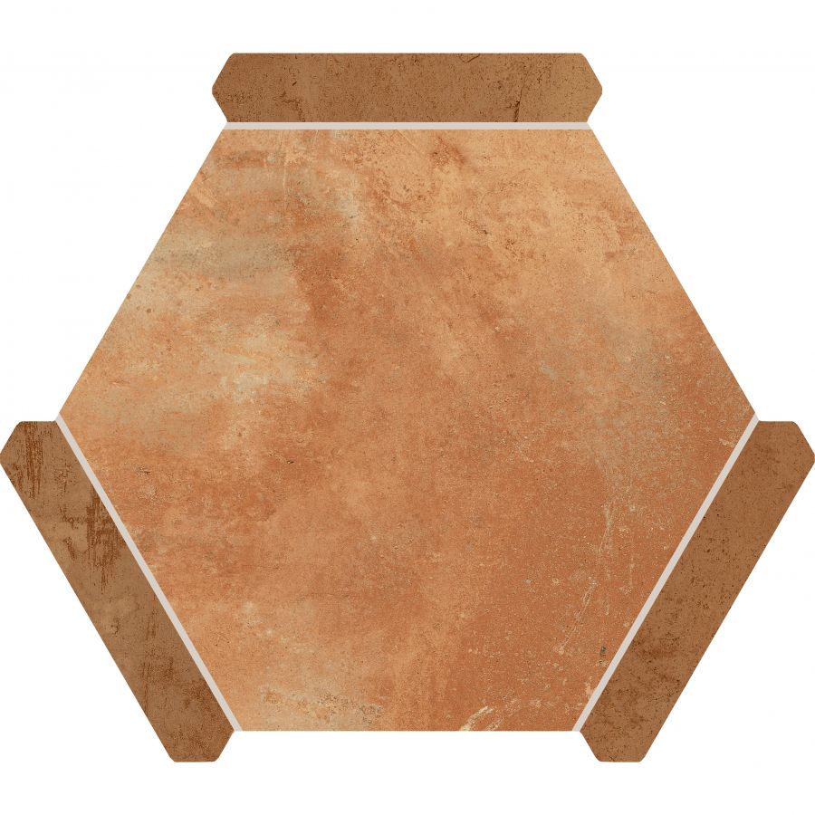 22x25 cm Avant Menorca Clay Hexagon design terrakotta kevert hatású járólap