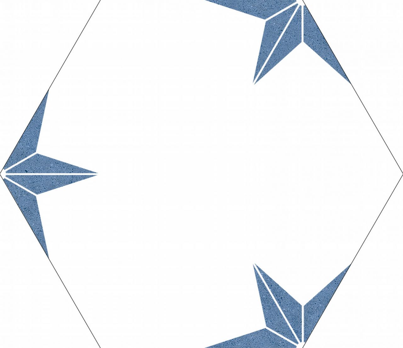 22x25 Co Stella Azul Hexagon kék csillag mintás design dekor járólap és csempe