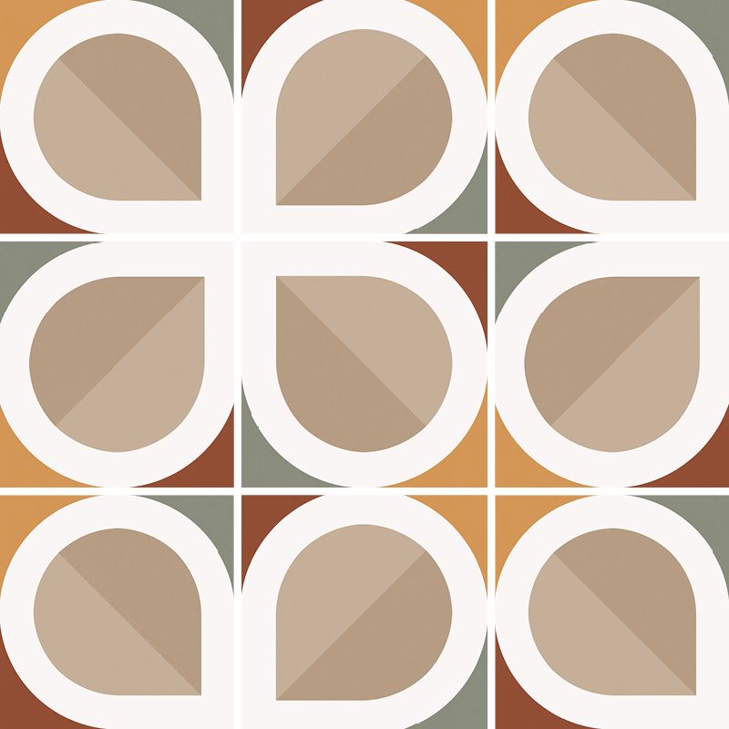 Equipe Bauhome Blatt Warm Antik Design cementlap mintás járólap