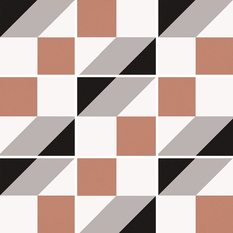 Equipe Bauhome Karo Cold Antik Design cementlap mintás járólap