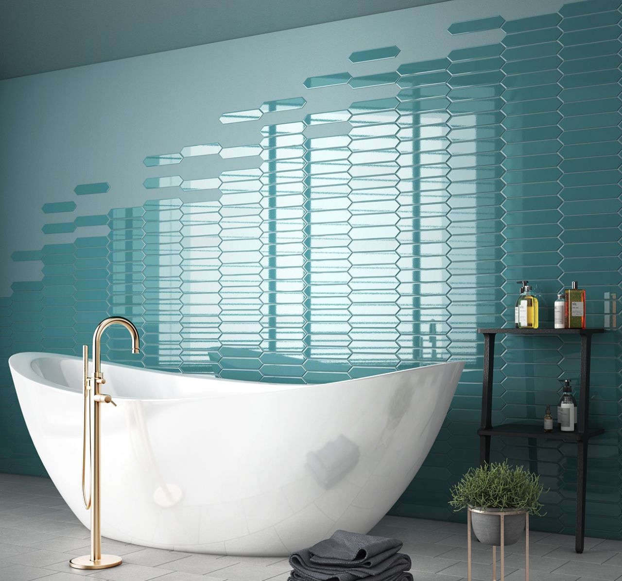 Arrow Blue Canard design fürdőszoba fal csempe