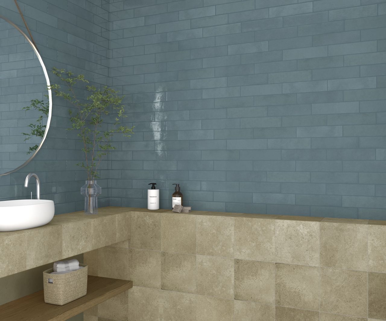 6,5x25 ZELLIJ ZELLIGE OCEAN KÉK fényes csempe