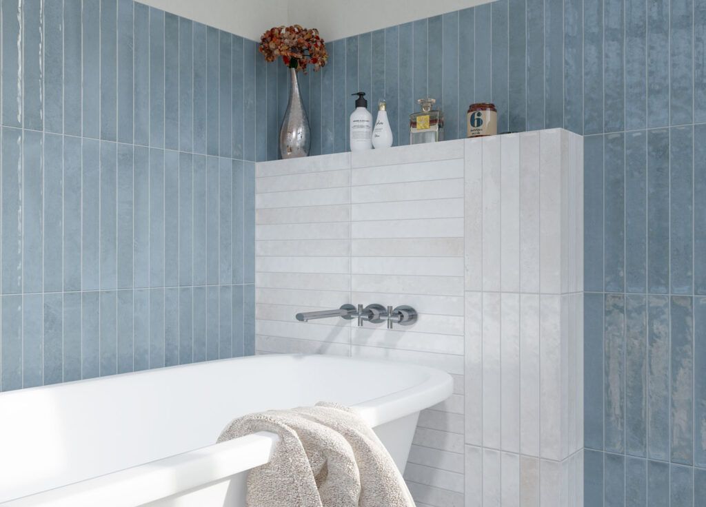 5x40 CEC AQUA kék hosszúkás fürdőszobai csempe