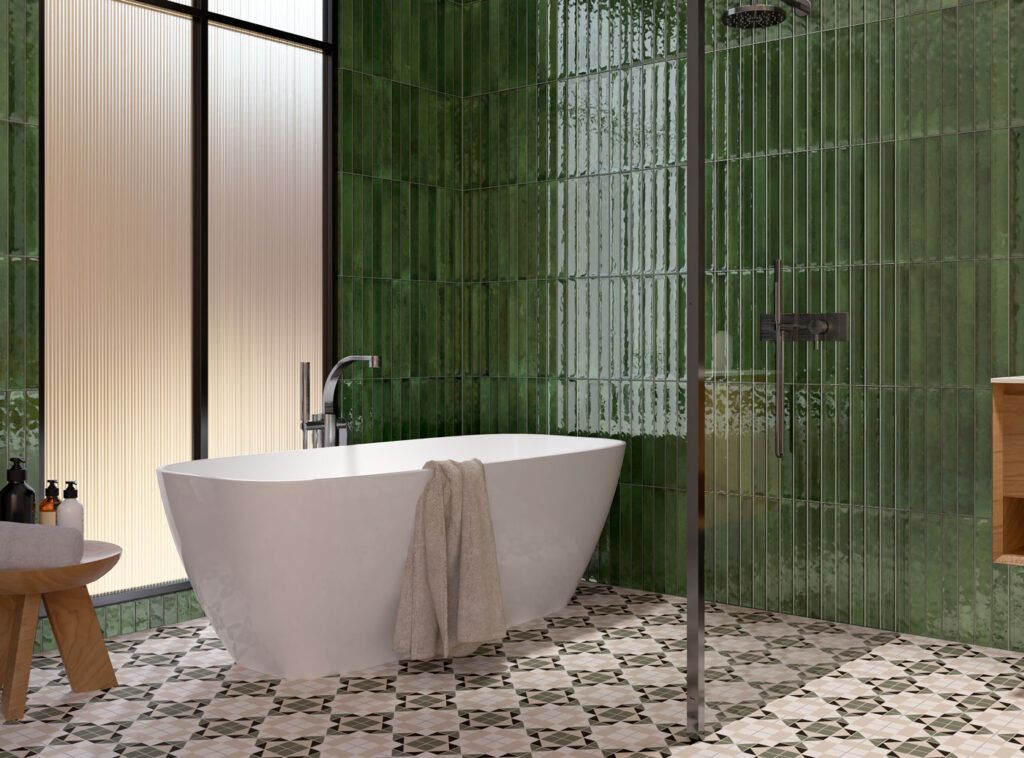 5x40 CEC VERDE sötétzöld fürdőszobai prémium falicsempe