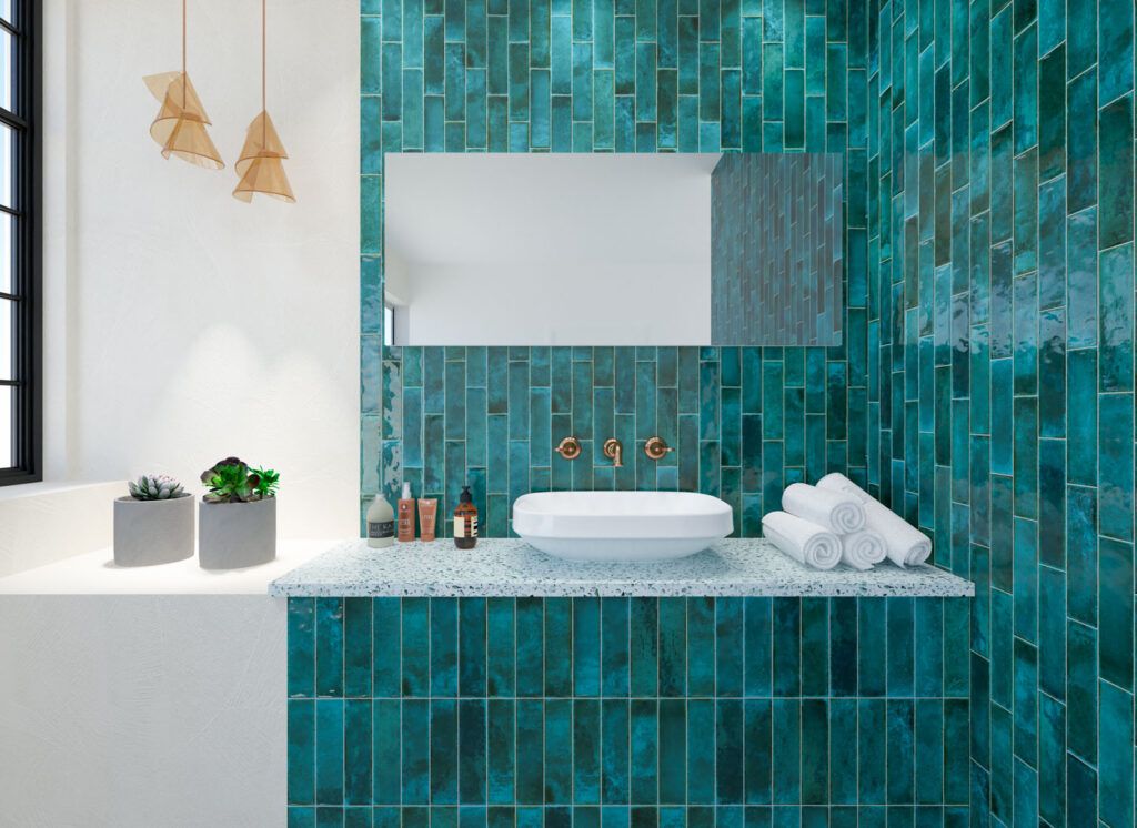 6,5x20 CEB MAR fényes tengerkék prémium fürdőszobai csempe