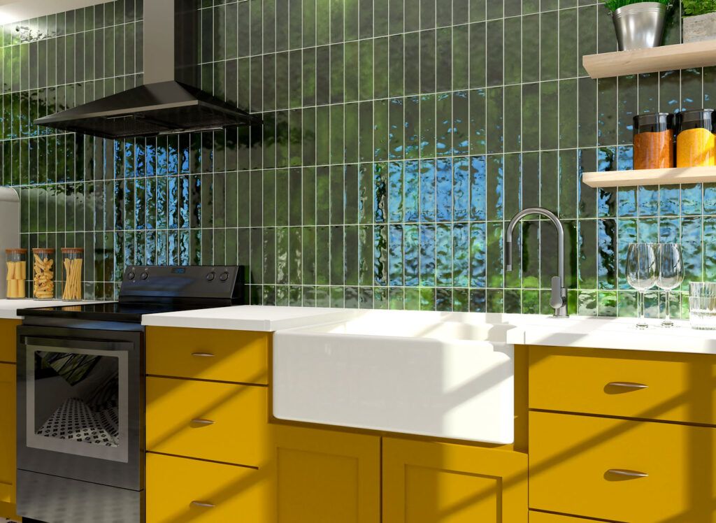 6,5x20 CEB VERDE fényes zöld prémium fürdőszobai csempe