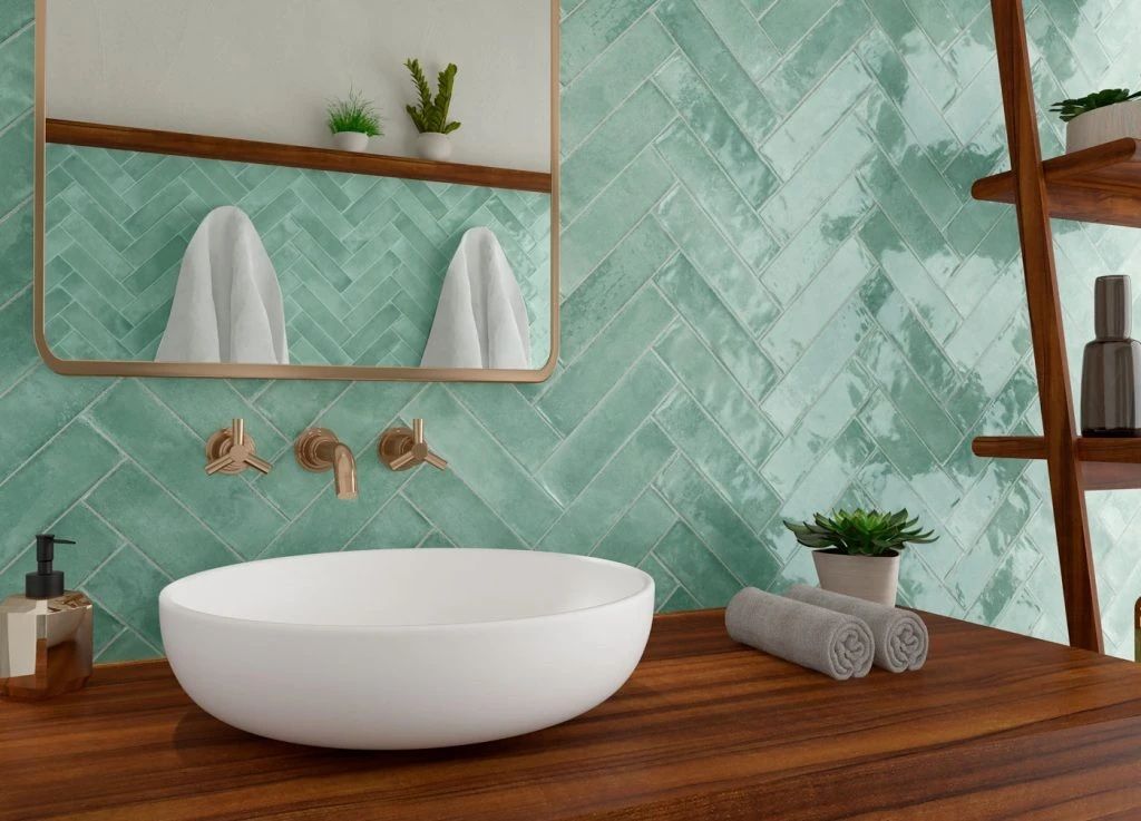 6,5x20 CEB SAGE AZÚR fényes kék prémium fürdőszobai csempe