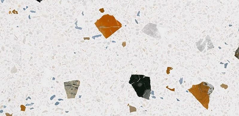 60x120 ARCA STR NACAR fehér alapon színes kőves terazzo járólap és falburkolat