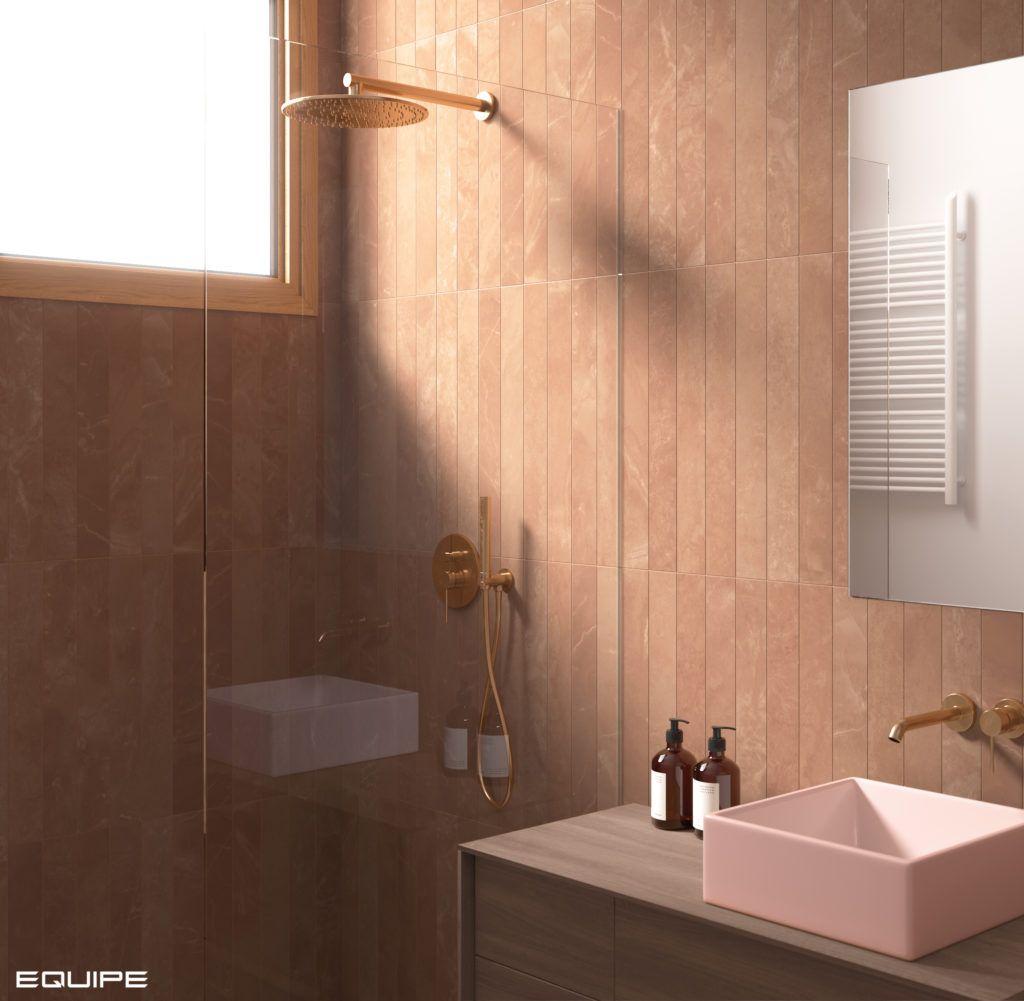 EQUIPE MARMORIS COTTO matt VÖRÖSBARNA márvámnyos hosszúkás járólap és burkolat