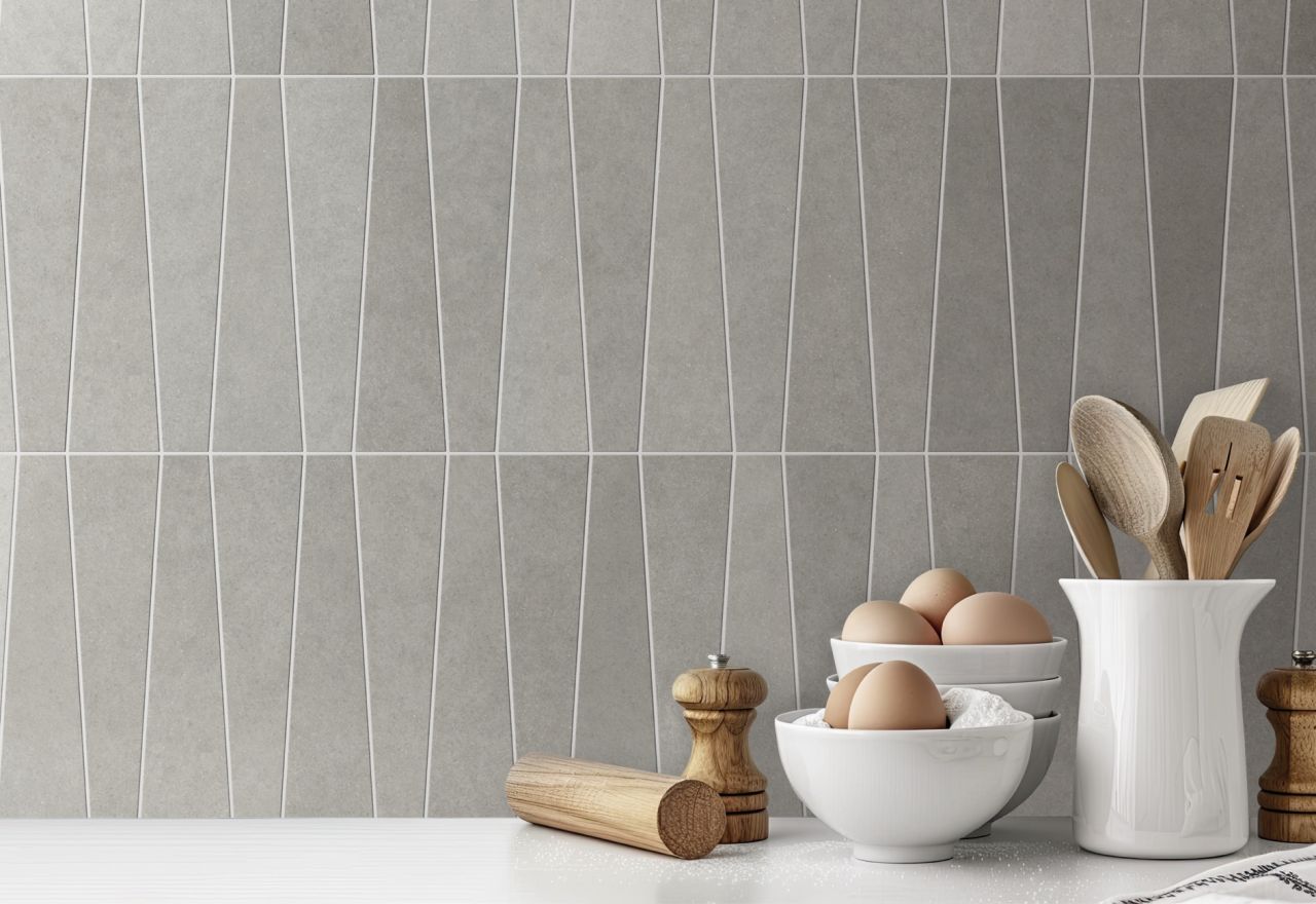 EQUIPE BAMBOO GRIS szürke különleges formájú padlólap és falburkolat