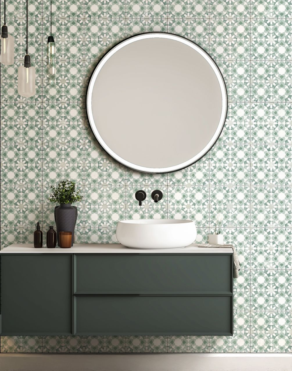 22x22 MARROKOI ZELLIGE RABAT zöldes prémium design Burkolat