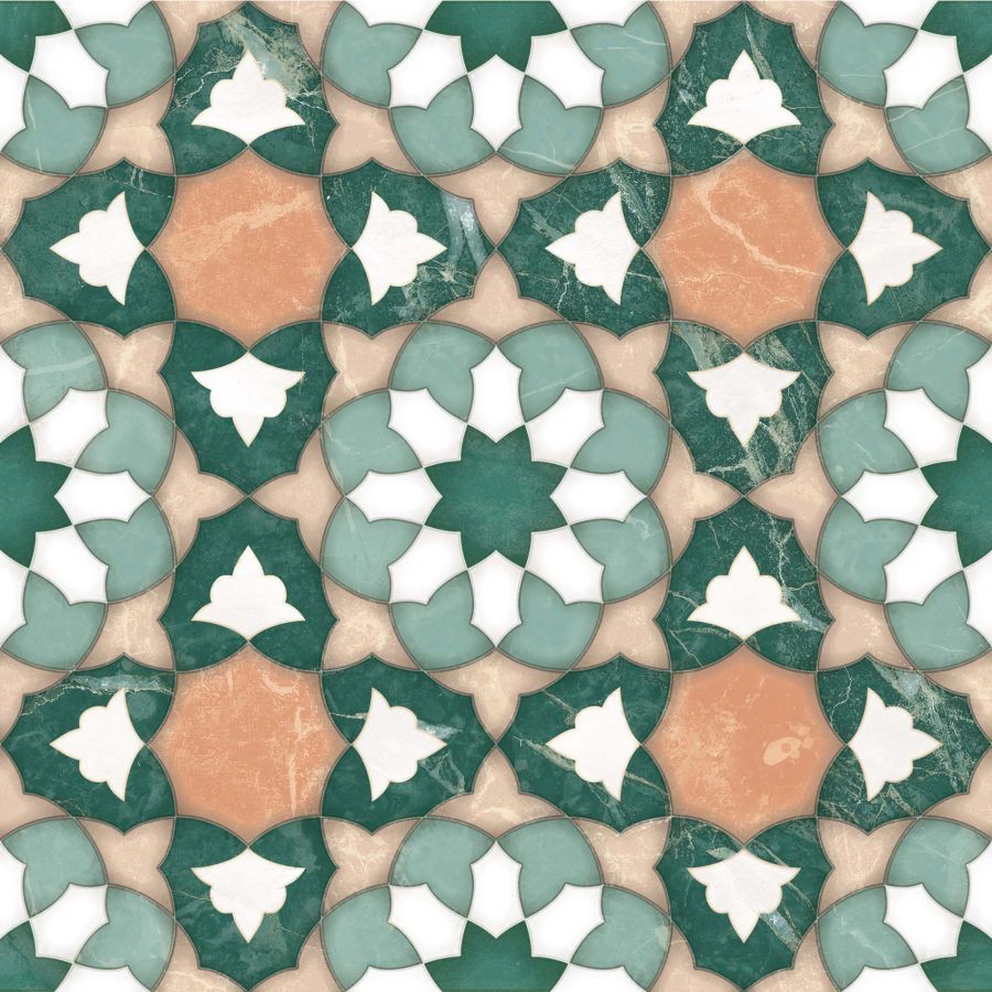 22x22 MARROKOI ZELLIGE KASBAH prémium design Burkolat