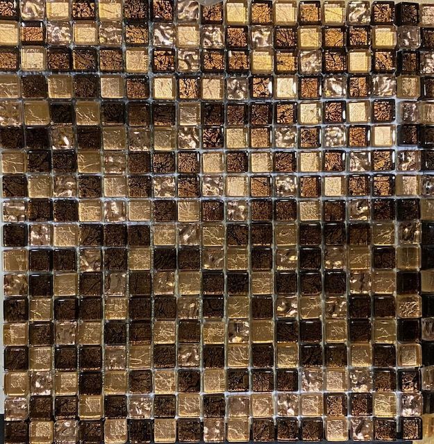 PECAN Barna-Bronzos Prémium Dekor Mozaik Csempe