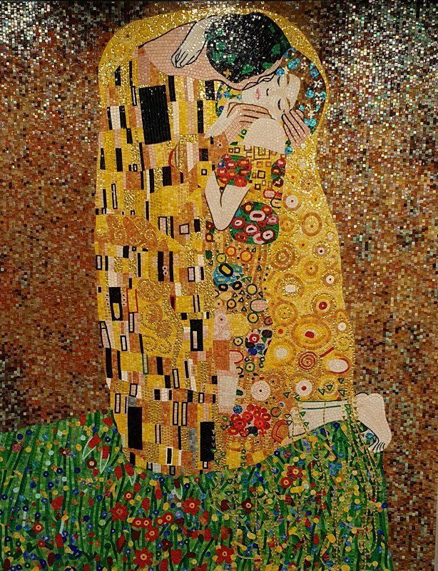 THE KISS Mozaikkép 1x1 cm mozaikból készítve THE KISS Mozaikkép 1x1 cm mozaikból készítve